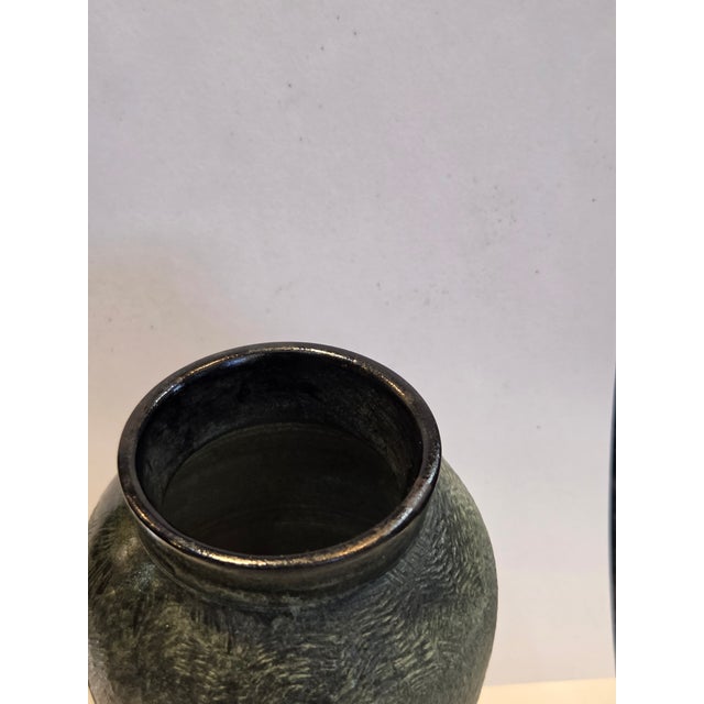 Vintage Relief Carved Soapstone Vase Italian 1960s With Deer Trees & Mountains For Sale - Image 4 of 8