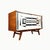 A two-door vintage sideboard manufactured in 1963 at the Słupsk Furniture Factory. The acacia veneer has undergone a...