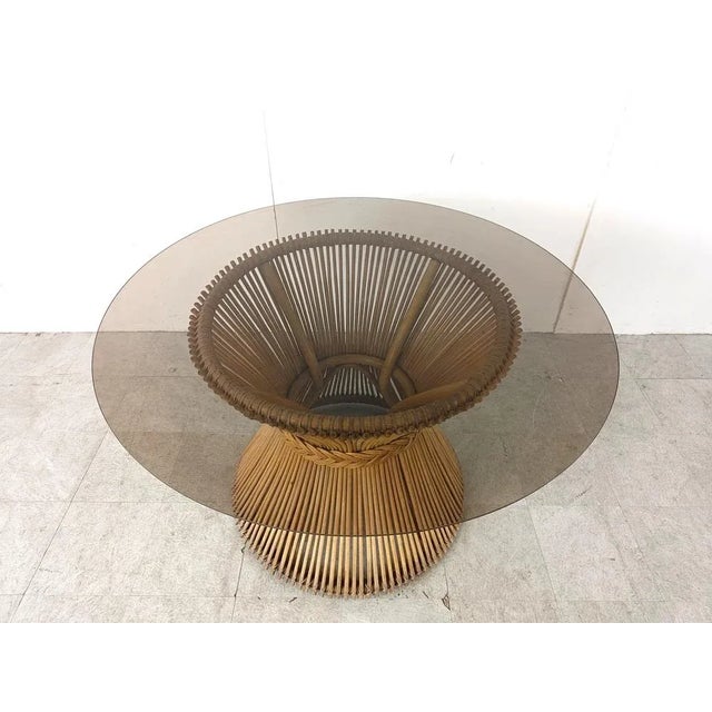 Beige Bamboo Dining Table, 1980s For Sale - Image 8 of 11