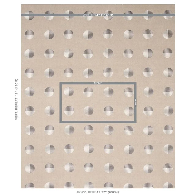 A soft yet contemporary design, Ando Hand-Block Print features a unique geometric pattern composed of bisected circles...