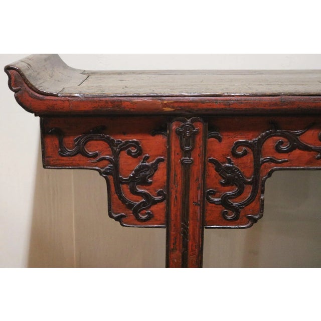 Red lacquered altar table, Suzhou Province China c. 1840