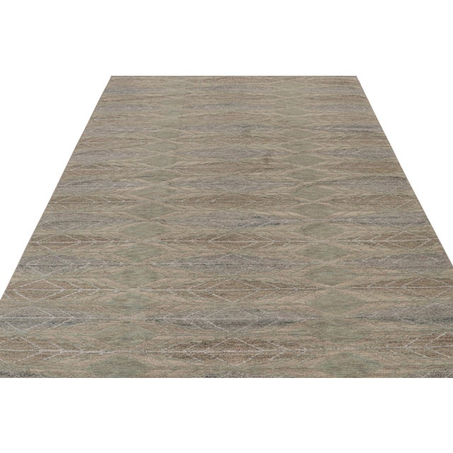Contemporary 2010s Rug & Kilim’s Scandinavian Style Rug in Beige, Brown & Gray Geometric Patterns For Sale - Image 3 of 7
