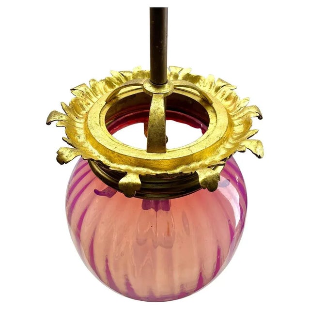 Art Nouveau Pendant Lamp from Val Saint Lambert, 1900s For Sale - Image 3 of 10