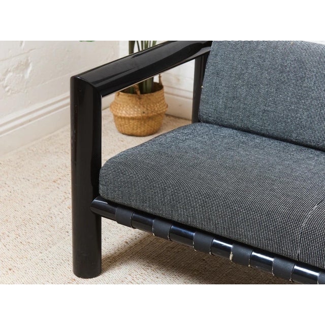 Black Vintage 1970s Black Lacquered Sofa For Sale - Image 8 of 9