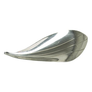 Vintage Sterling Silver Leaf Brooch from Hermann Siersbøl, 1950s For Sale