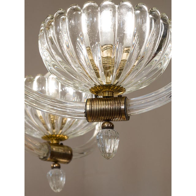 Mid-Century Murano Glass 6-Light Chandelier attributed to Archimede Seguso for Seguso Vetri d'Arte, 1940s For Sale - Image 13 of 14