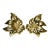 1980s Givenchy Large Polished Gold Carved Poinsettia Earrings - 2 Pieces For Sale