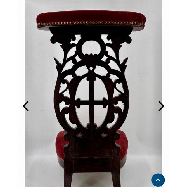 Textile Antique Victorian Gothic Revival Prayer Chair, Circa 1880–1910 For Sale - Image 7 of 9