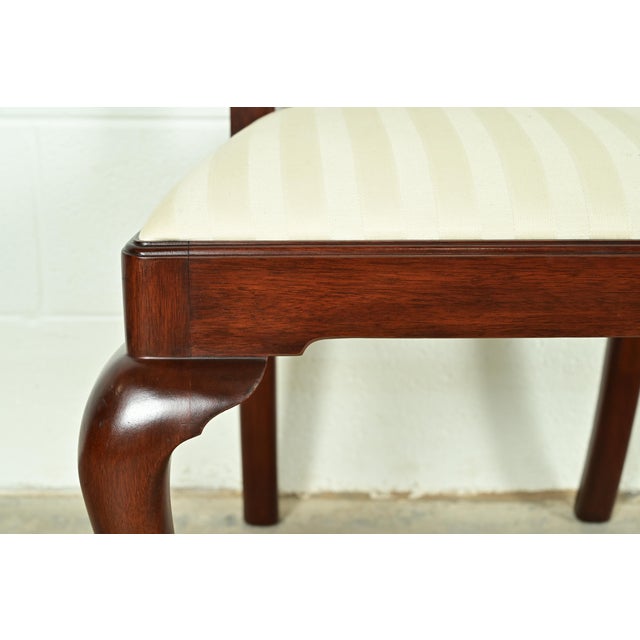 Brown Henkel Harris Queen Anne Solid Mahogany Dining Chairs, Set of Four For Sale - Image 8 of 14