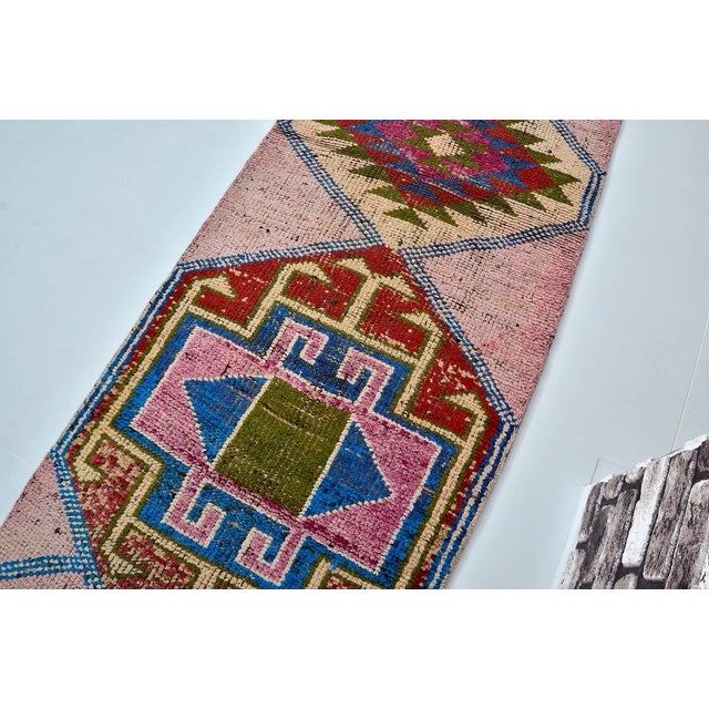 Oushak Colourful Vintage Runner For Sale - Image 10 of 10