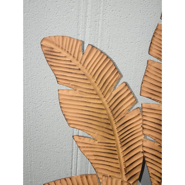 Brown Picture 35" Tall Brown Metal Leaf Clutter Palm Art Wall Decor For Sale - Image 8 of 16