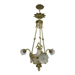 Bacchus Themed French Style Brass Chandelier