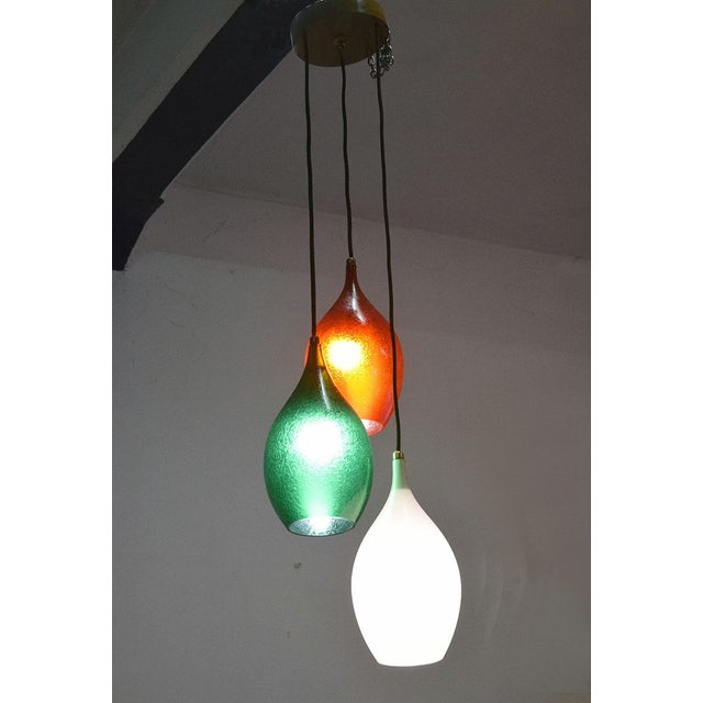 1950s Etched Glass 3-Light Chandelier by Flavio Poli for Seguso Vetri d'Arte, 1950s For Sale - Image 5 of 9