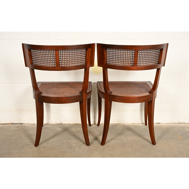 Michael Taylor for Baker Furniture Klismos Cherry Wood and Cane Side Chairs or Dining Chairs, Newly Refinished For Sale - Image 14 of 15