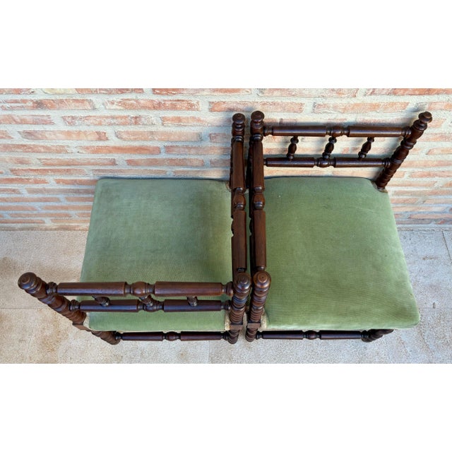 Wood Mid-Century French Corner Chairs, 1940s, Set of 2 For Sale - Image 7 of 18