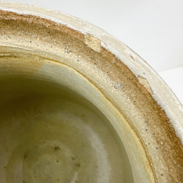 Vintage Studio Pottery Lidded Canister Signed Handmade Stoneware Rustic Wabi Sabi For Sale In Los Angeles - Image 6 of 12