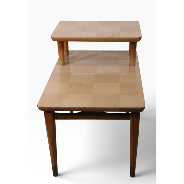 Mid 20th Century Pr. Mid Century Step End Tables With Marquetry For Sale - Image 5 of 9