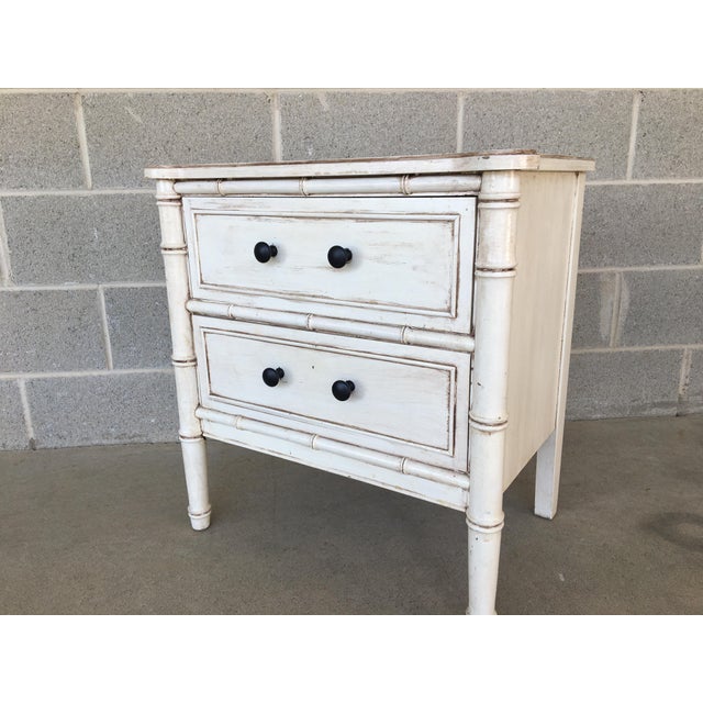 Description: Henry Link Bali Hai Collection Faux Bamboo 2 Drawer Nightstand . In Good Vintage Furniture Condition....