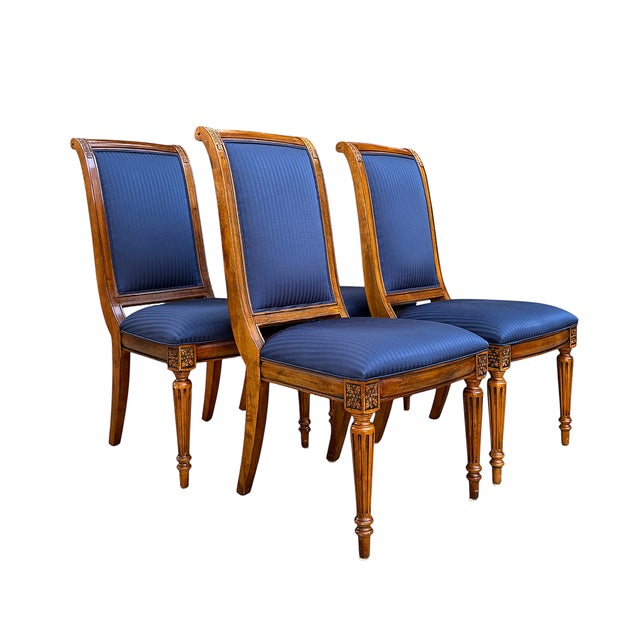 This is a set of four Ethan Allen Adison dining side chairs from the Townhouse Collection, dating to the early 2000s....