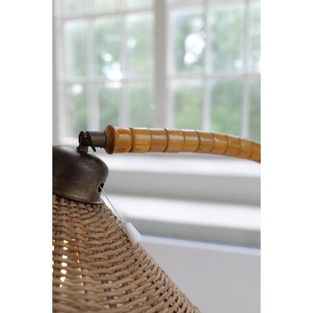 Art Deco Swedish Grace Floor Lamp in Art Glass and Beech, 1930s For Sale - Image 6 of 18