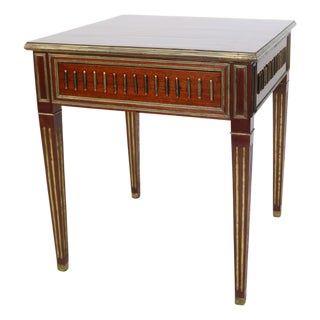 20th Century Neoclassical-style Mahogany Brass Table For Sale