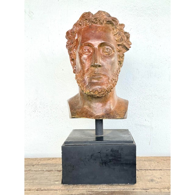 Contemporary Vintage Patinated Bronze Bust of Alexander the Great For Sale - Image 3 of 12