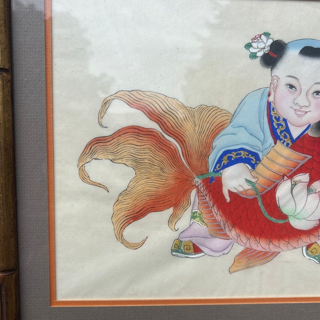 Elevate your space with this captivating, authentic mid-century original Chinese Nianhua (New Year) folk art painting....