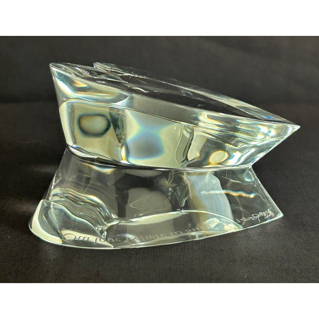 Vtg. Signed Steuben Crystal Heart Shaped Paperweight For Sale - Image 11 of 14