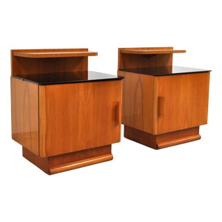 Art Deco Bedside Tables by Jindřich Halabala, 1940s, Set of 2 For Sale
