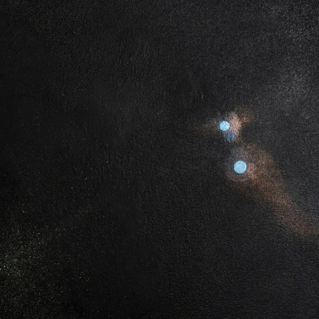 Original Diptych Pair of Abstract Celestial Night Sky Paintings on Canvas by Artist Casey R Klein For Sale - Image 10 of 18