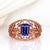 Contemporary 1.4ct Statement Tanzanite Ring w Pink Sapphire Accents in Solid 14K Yellow Gold For Sale - Image 3 of 7