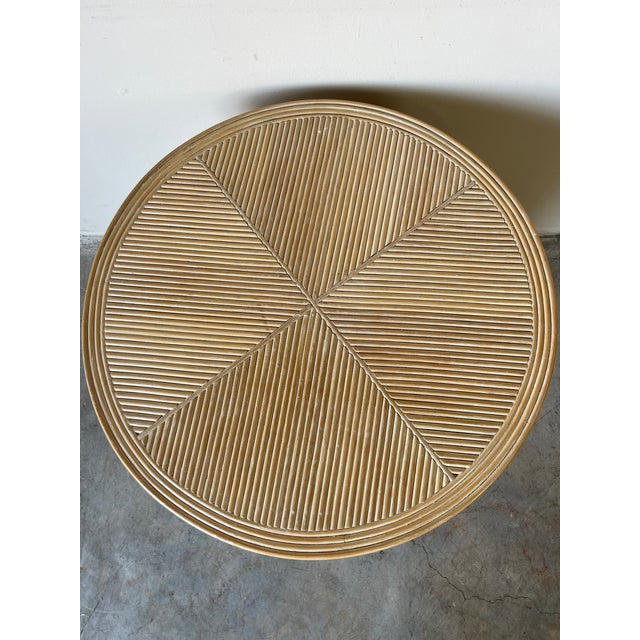Vintage Organic Modern Pencil Reed Rattan Side / Coffee Table | Chairish
