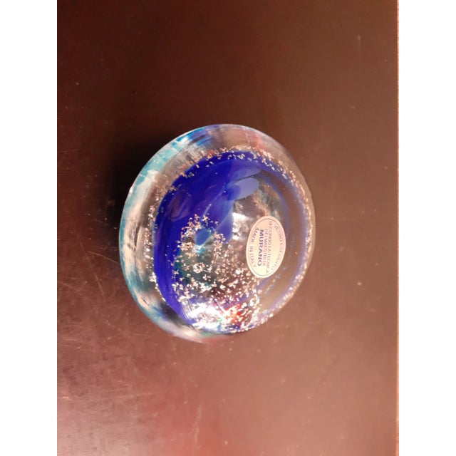1980s Murano Art Glass Cobalt Blue Aventurine Paperweight, Made in Italy For Sale In Dallas - Image 6 of 8
