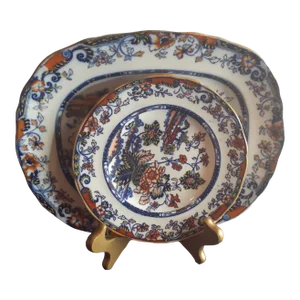 Antique Circa 1840 Minton Amherst Ironstone Platters- Set of 2