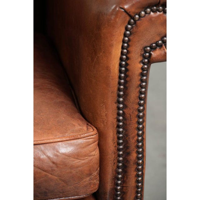 Vintage Sheepskin Armchair with Decorative Studs For Sale - Image 11 of 15