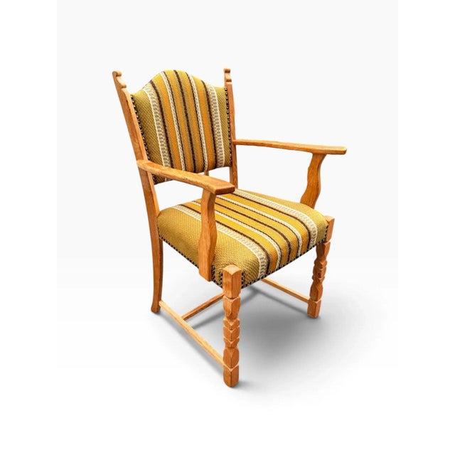 Set of Seven Danish Oak Dining Chairs by Henning Kjærnulf For Sale - Image 9 of 17
