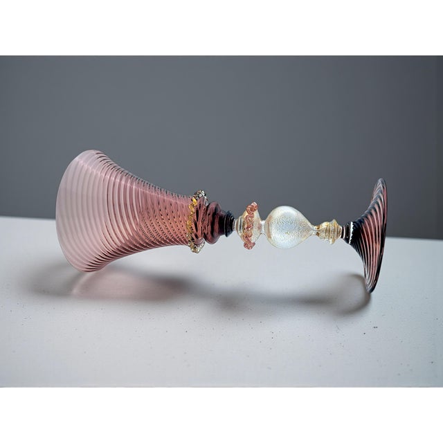 Venetian Tipetto Goblet in Murano Glass from Manifattura Di Murano, 1970s For Sale - Image 9 of 12