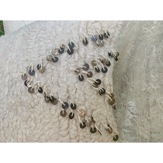 Restoration Hardware Rh Teen Woven Kilim Throw Bed Pillow Cover Beber Morocan Cotton Wool Off White 12” X 22” For Sale - Image 4 of 12