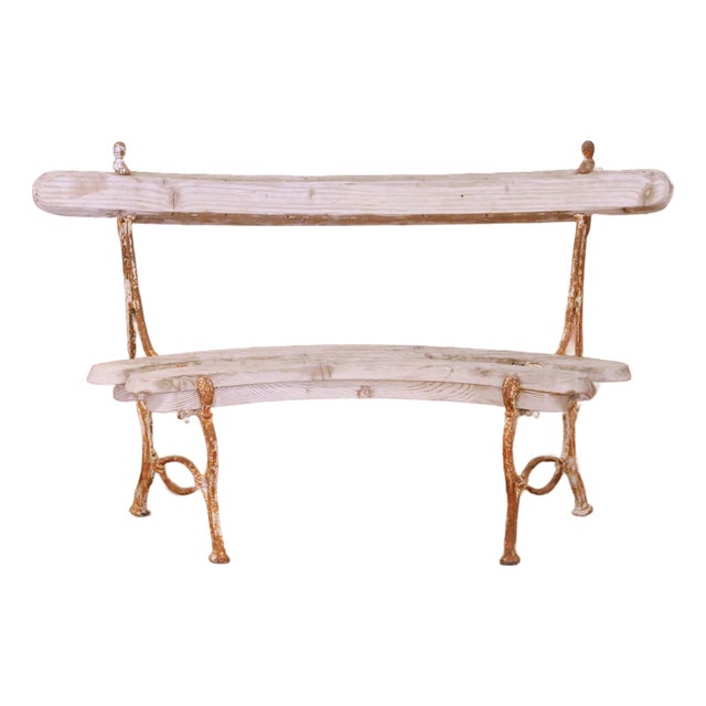 Early 20th Century French Normandy Oak and Iron Garden Bench For Sale