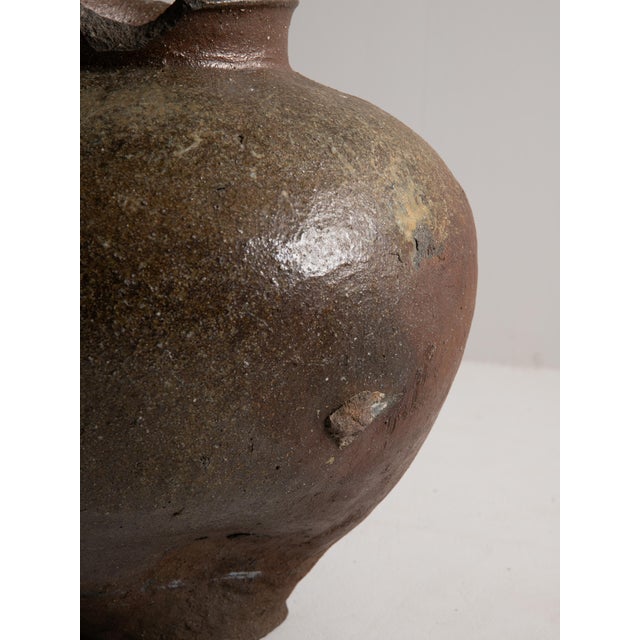 Japanese Antique Pottery Jar 17th-18th Century/ Wabi-Sabi /Tokoname For Sale - Image 14 of 15
