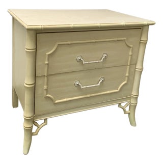 Faux Bamboo Nightstand With Fretwork by Dixie For Sale