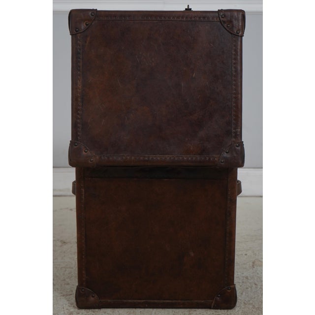 Theodore Alexander Leather Wrapped Lidded Box End Table For Sale - Image 15 of 16