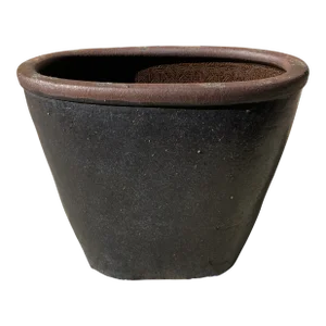 Vintage Monumental 27” Oval Ceramic Planter Pot /Cachepot in Brown