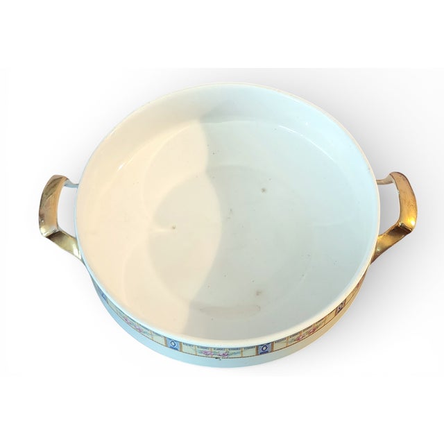 Antique J & G Meakin Hanley England Candida Round Covered Vegetable Casserole Bowl W Lid 1920s For Sale In New York - Image 6 of 10