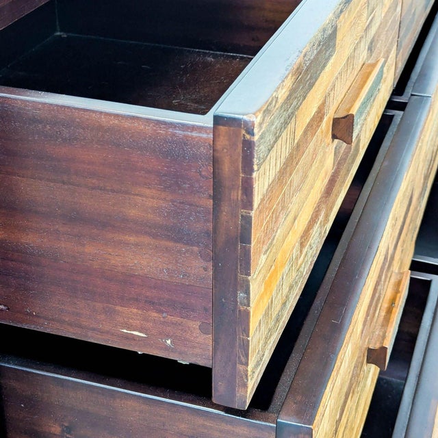 Environment Furniture Santomer Modern Rustic Wood 6-Drawer Dresser With Patchwork Front, Attributed For Sale - Image 9 of 11