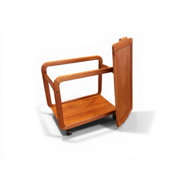 Mid-Century Modern Danish Teak Drinks Trolley with Loose Tray, 1960s For Sale - Image 3 of 18