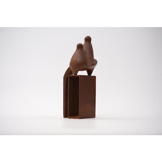 2000 - 2009 Abstract Cast Iron Two-Piece Zezootier & Reiter Sculpture by Gertraude Zebe, 2003 For Sale - Image 5 of 16