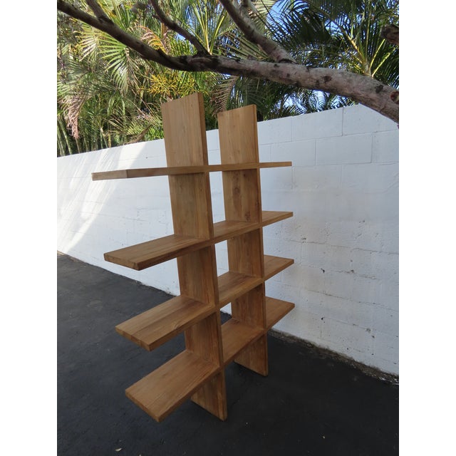 Wood Wood Vintage Open Bookcase Display Shelving Etagere 6457 For Sale - Image 7 of 14