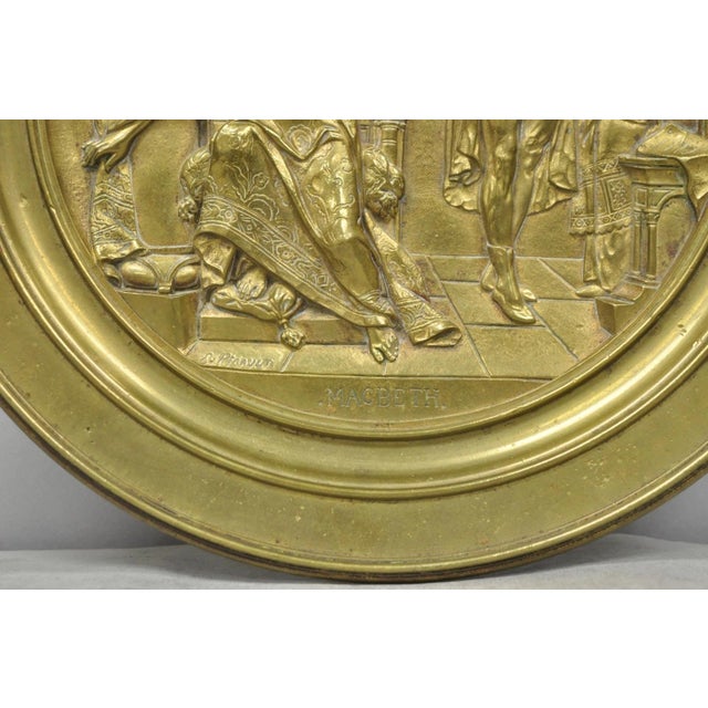 Metal 19th Century Emile Louis Picault Macbeth Bronze Relief Pedestal Compote Tazza Dish For Sale - Image 7 of 18