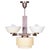 Art Deco Chandelier in Oak, Brass, and Opaline Glass, Czech, 1920s For Sale - Image 11 of 11
